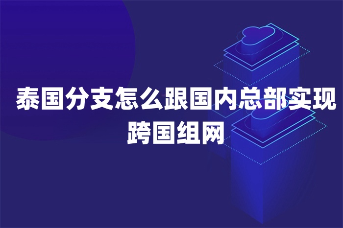 泰国分支怎么跟国内总部实现跨国组网