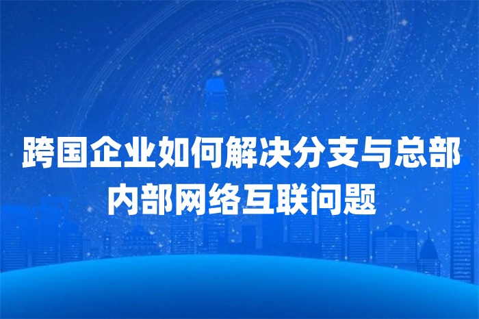 跨国企业如何解决分支与总部内部网络互联问题