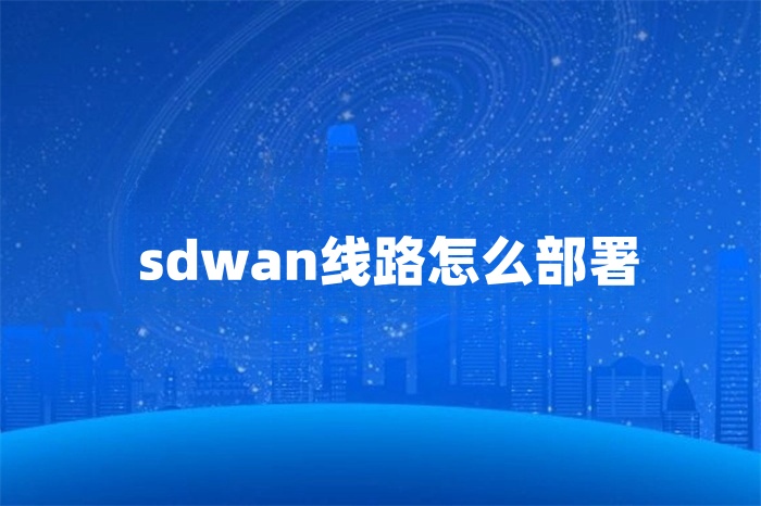 sdwan线路怎么部署